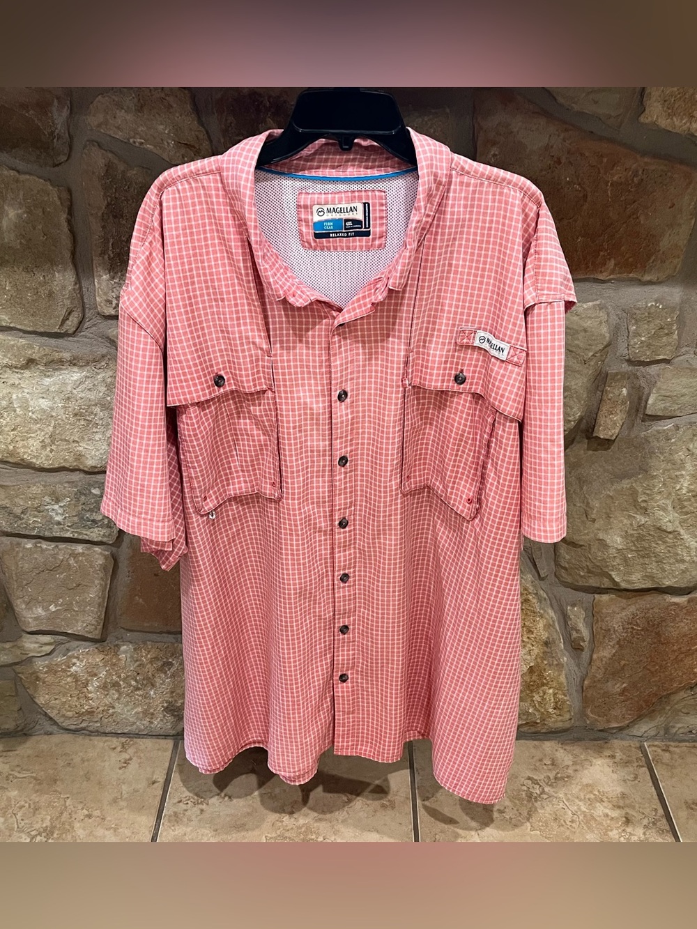 Magellan Outdoors Vented Shirt Men's 4XL Fish Gear Relaxed Fit Button Up S/S